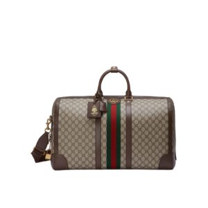Replica Designer Bag GUCCI Savoy large duffle bag beige and ebony Supreme