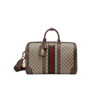 Replica Designer Bag GUCCI Savoy medium duffle bag beige and ebony Supreme