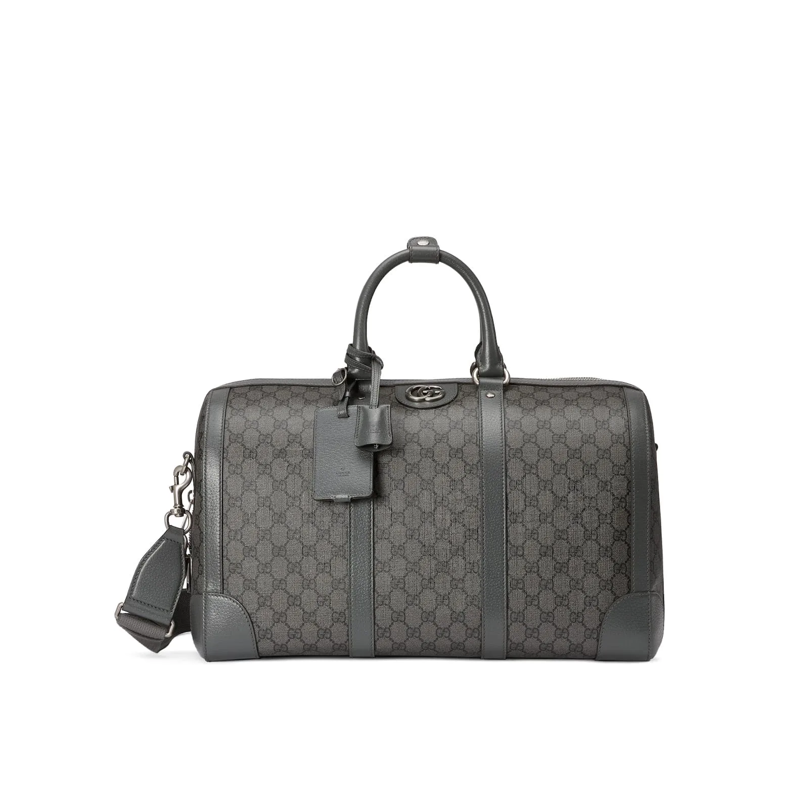 Replica Designer Bags Gucci Replica Bags Ophidia medium duffle bag grey and black Supreme
