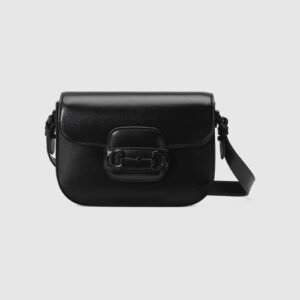 Replica Designer Bag GUCCI Horsebit 1955 small shoulder bag black leather
