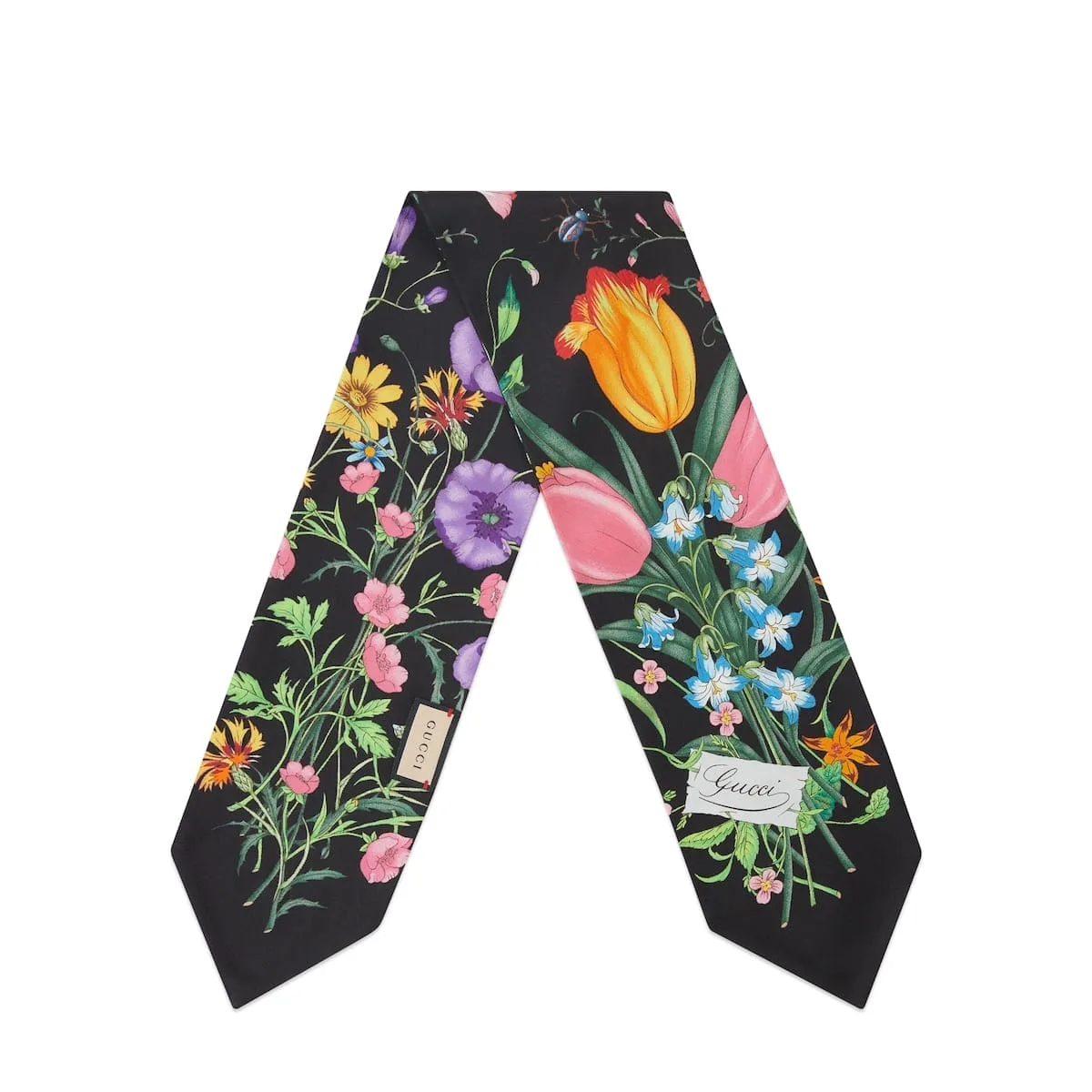 Gucci replicates Flora print silk neck bow