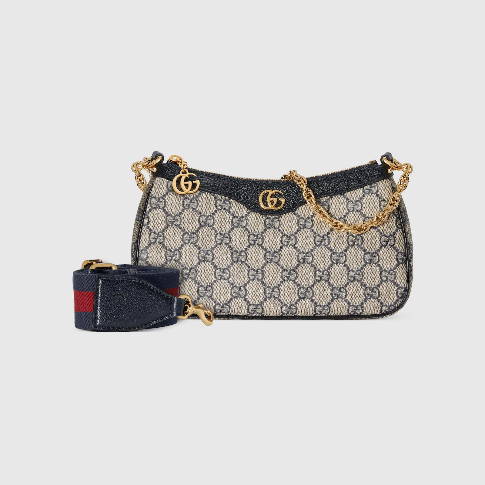 Replica Designer Bags Gucci replica Ophidia small handbag beige and blue Supreme