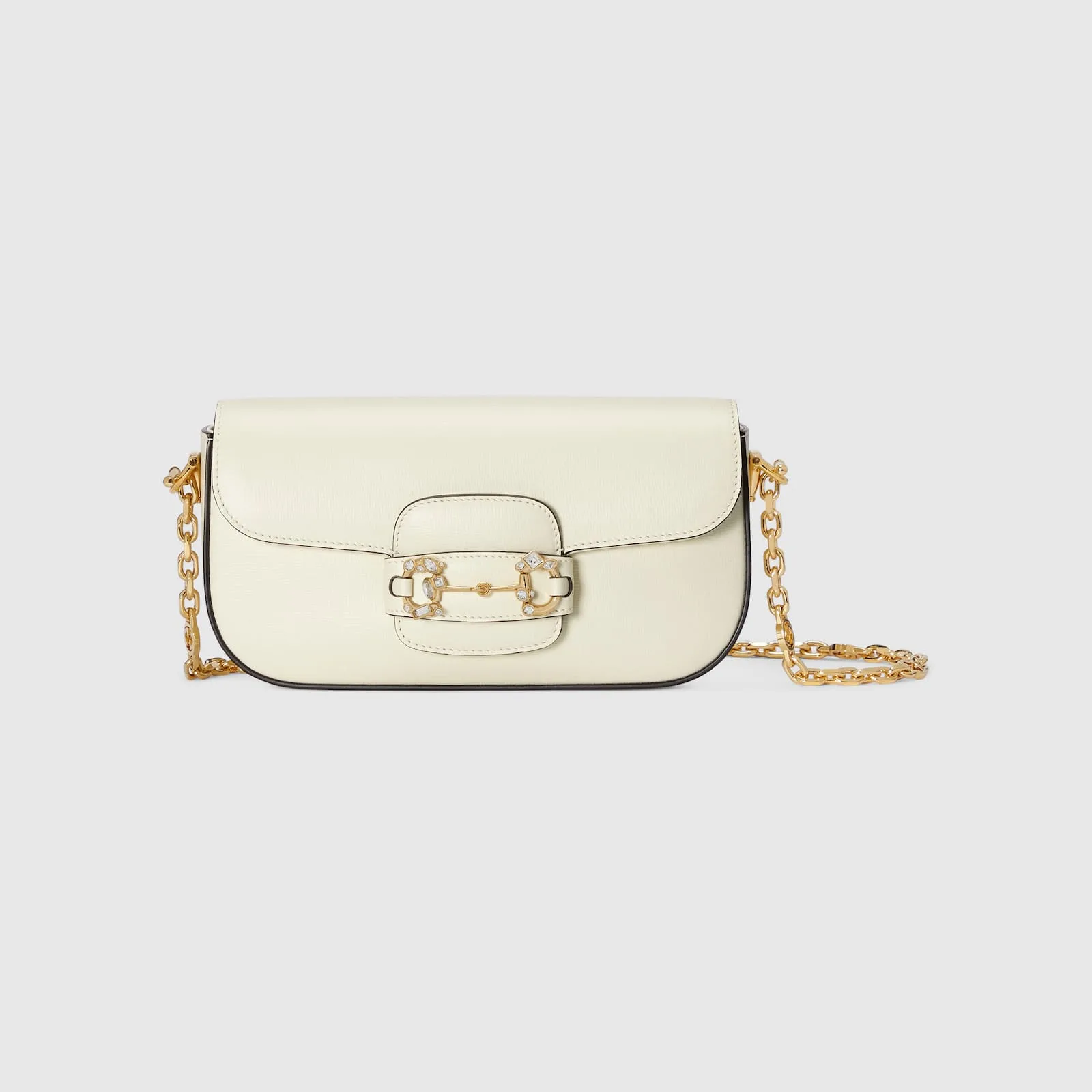 Replica Designer Bags Gucci replica Horsebit 1955 small shoulder bag white leather