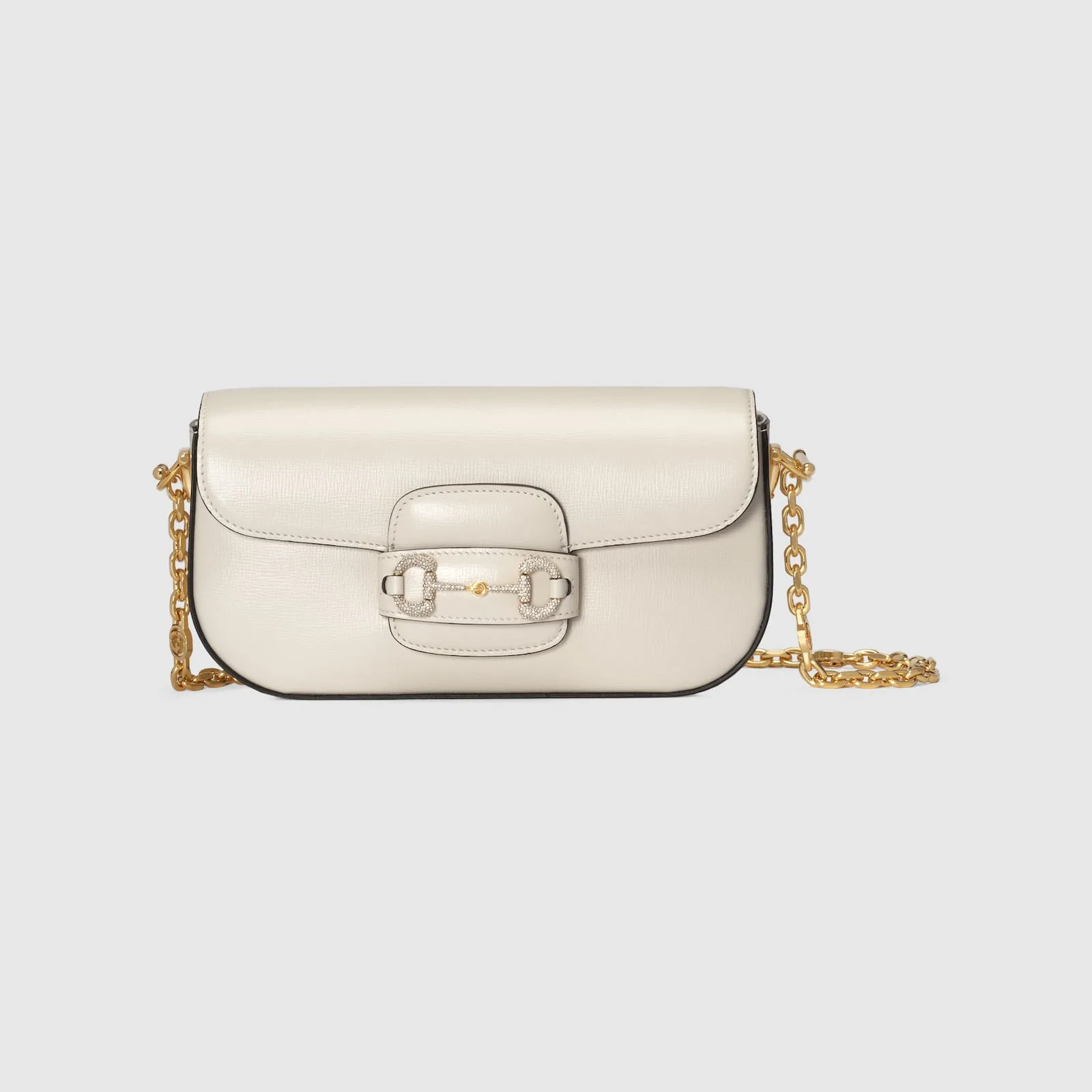 Replica Designer Bags Gucci replica Horsebit 1955 small shoulder bag white leather