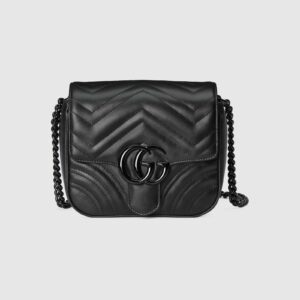 Replica Designer Bag GUCCI GG Marmont matelasse shoulder bag black leather