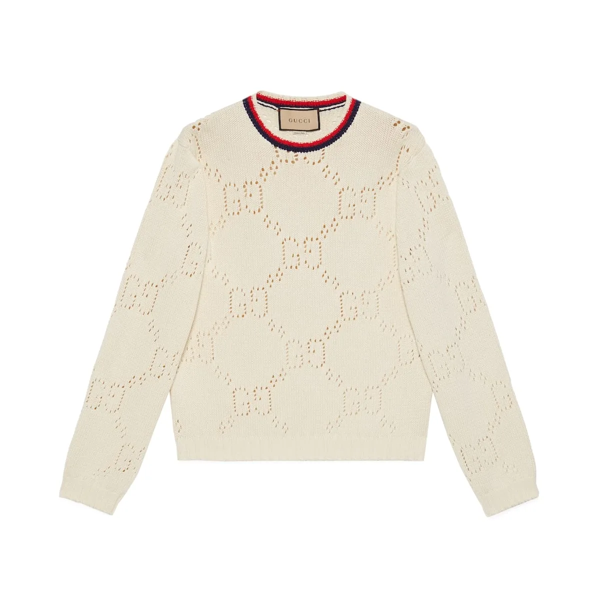 Gucci replica designer clothes Perforated GG cotton sweater