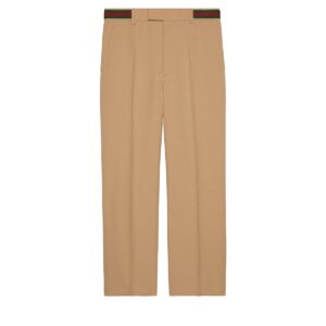 GUCCI Replica Designer Clothes Fluid drill pant with Web detail