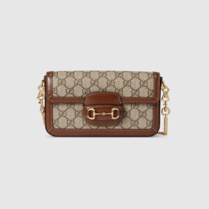 Replica Designer Bag GUCCI Horsebit 1955 mini bag beige and ebony Supreme