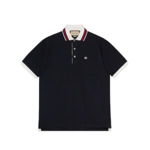 GUCCI Clothing Cotton piquet polo with Double G