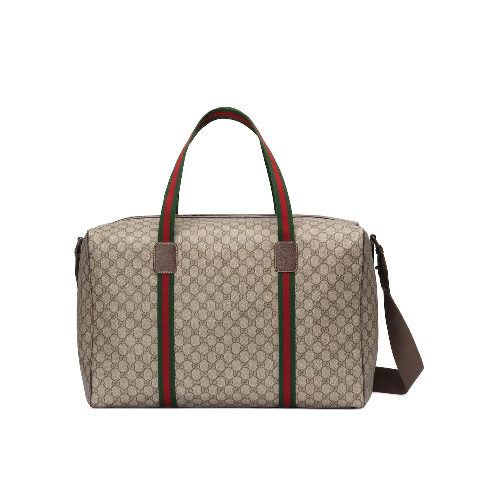 Replica Designer Bags Gucci Replica Bags Large duffle bag with Web beige and ebony Soft GG Supreme