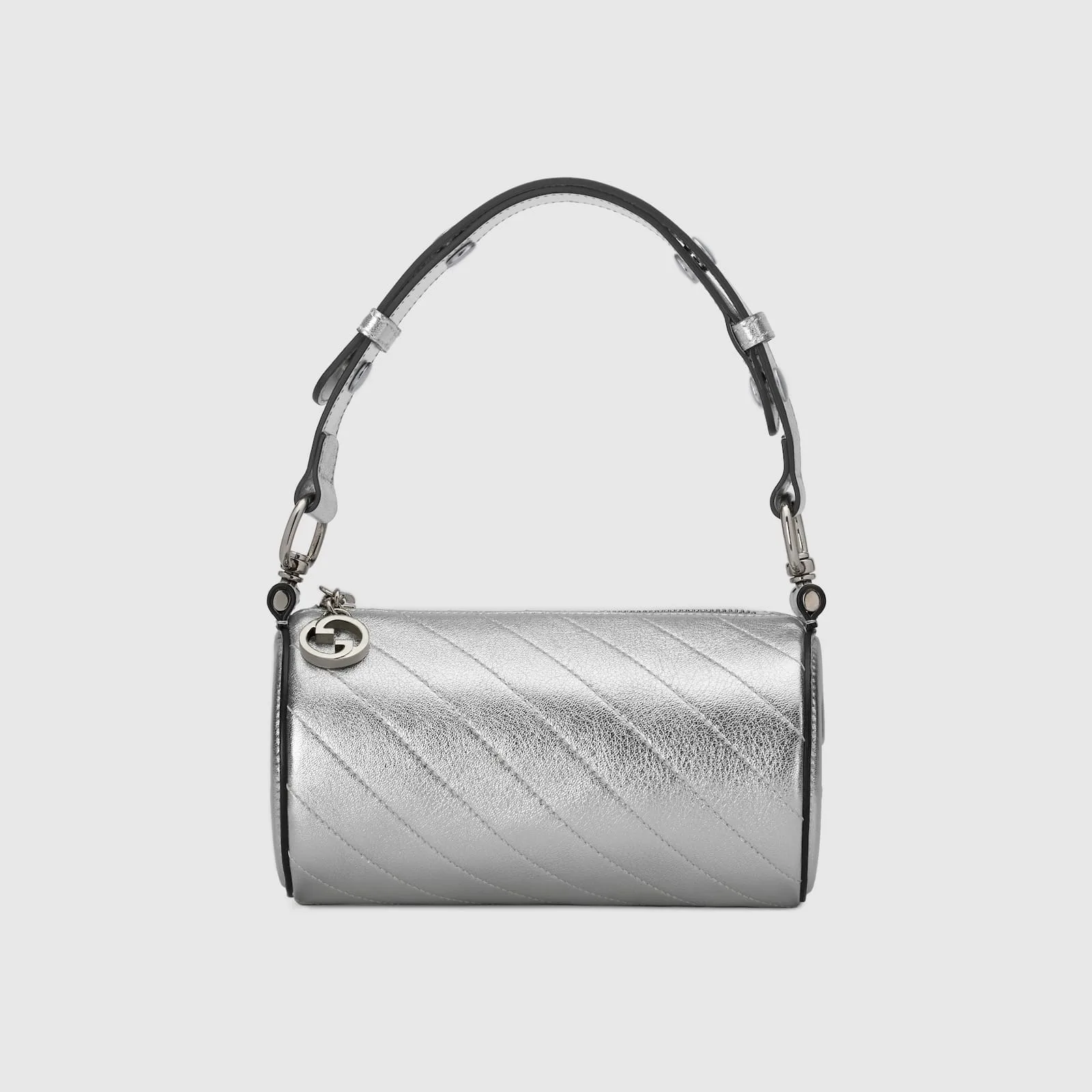 Replica Designer Bags Gucci replica Blondie mini shoulder bag metallic silver leather