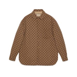 GUCCI Replica Designer Clothes GG wool flannel padded overshirt