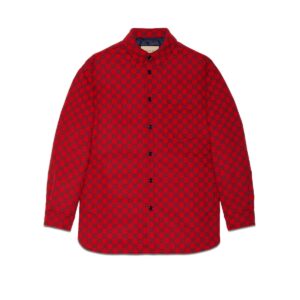 GUCCI Replica Designer Clothes GG wool flannel padded overshirt