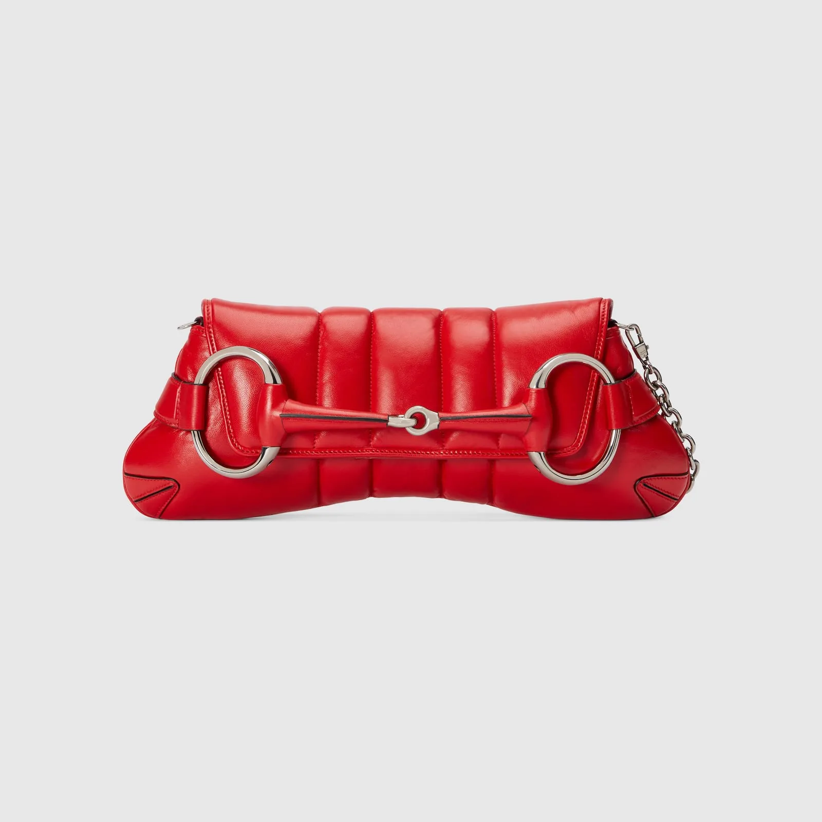 Replica Designer Bags Gucci replica Horsebit Chain medium shoulder bag red leather