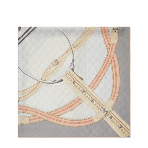 GUCCI Horsebit print silk scarf