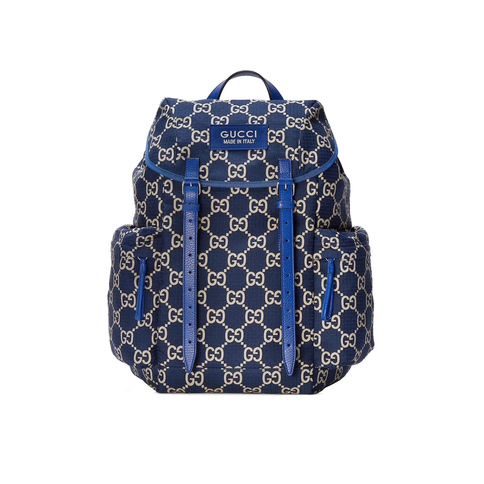 Replica Designer Bags Gucci Replica Bags Large GG ripstop backpack dark blue and beige ripstop
