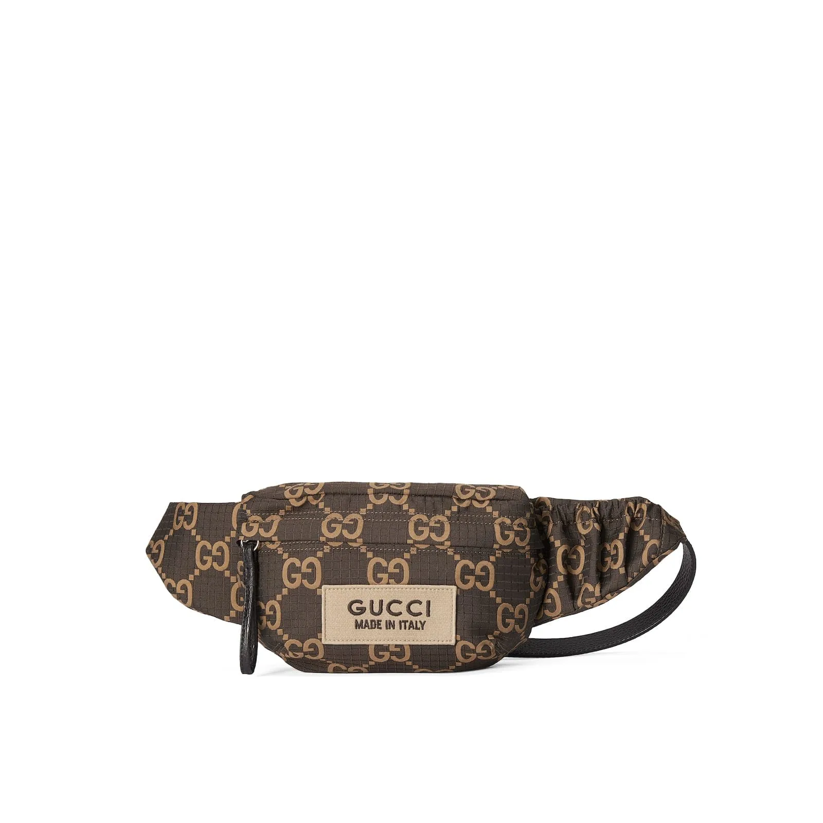 Replica Designer Bags Gucci Replica Bags Large GG ripstop belt bag ebony and beige ripstop