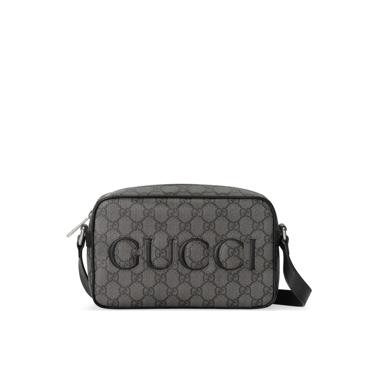 Replica Designer Bags Gucci Replica Bags mini shoulder bag grey and black GG Supreme