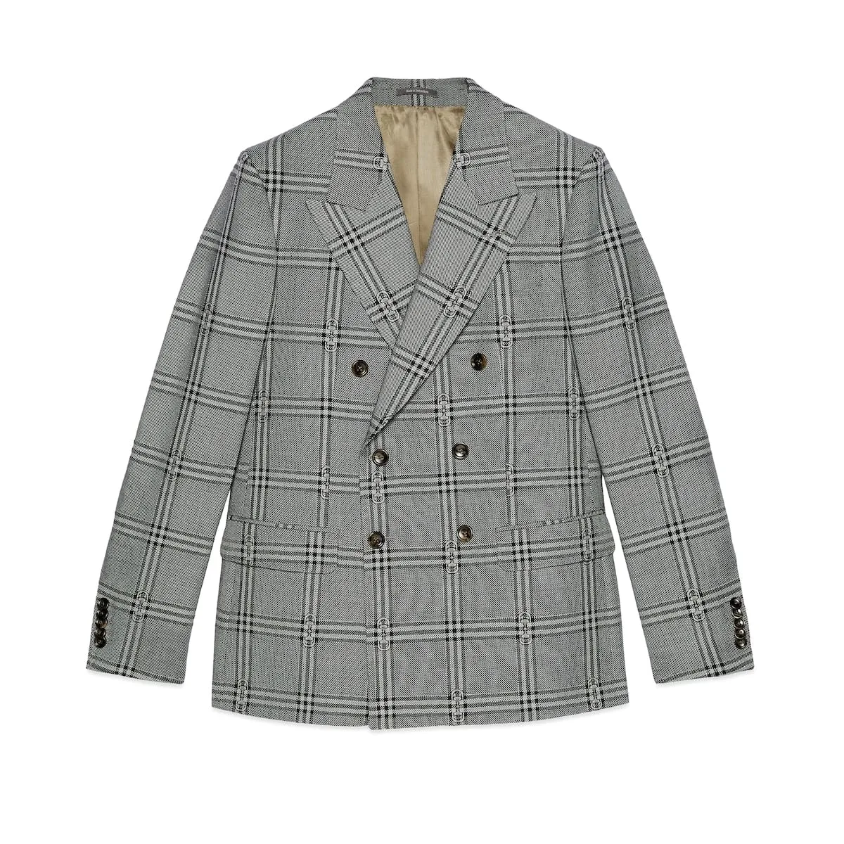 Gucci replica designer clothes Horsebit check wool jacket