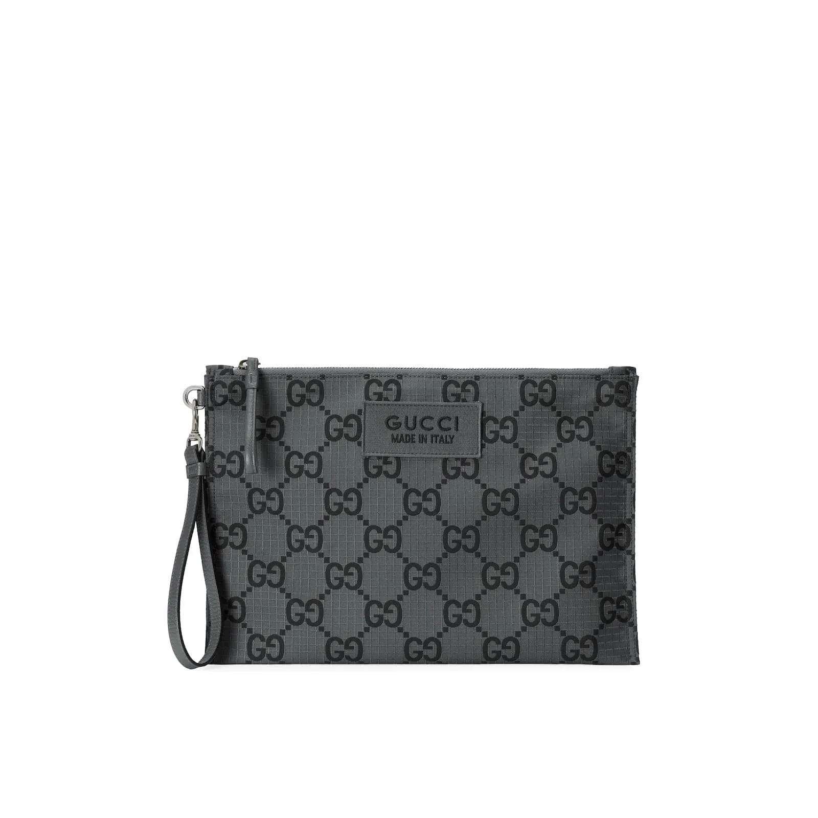 Replica Designer Bags Gucci Replica Bags GG ripstop pouch dark grey and black ripstop