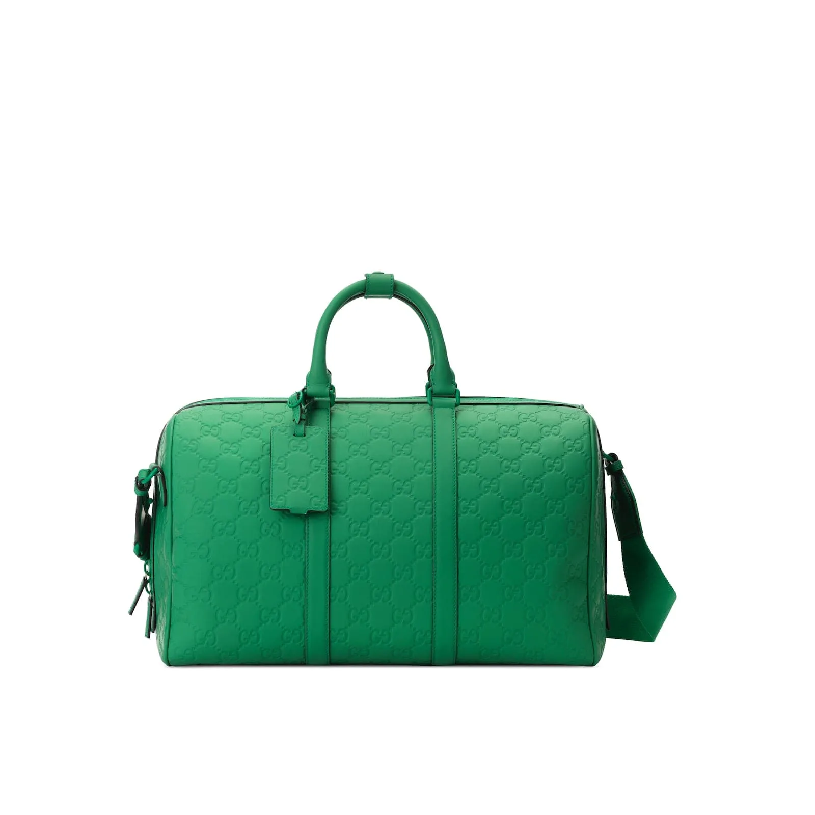 Replica Designer Bags Gucci Replica Bags GG rubber-effect medium duffle bag green leather