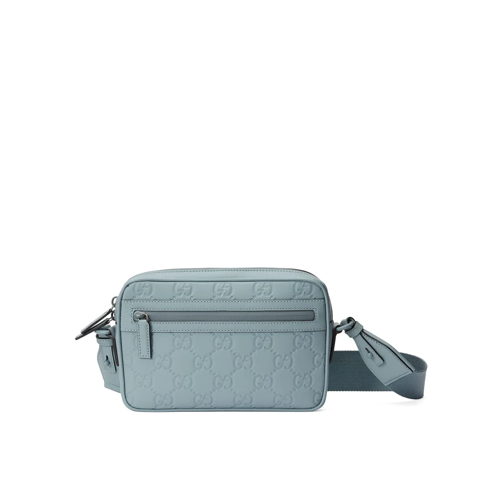 Replica Designer Bags Gucci Replica Bags GG rubber-effect crossbody bag light blue leather