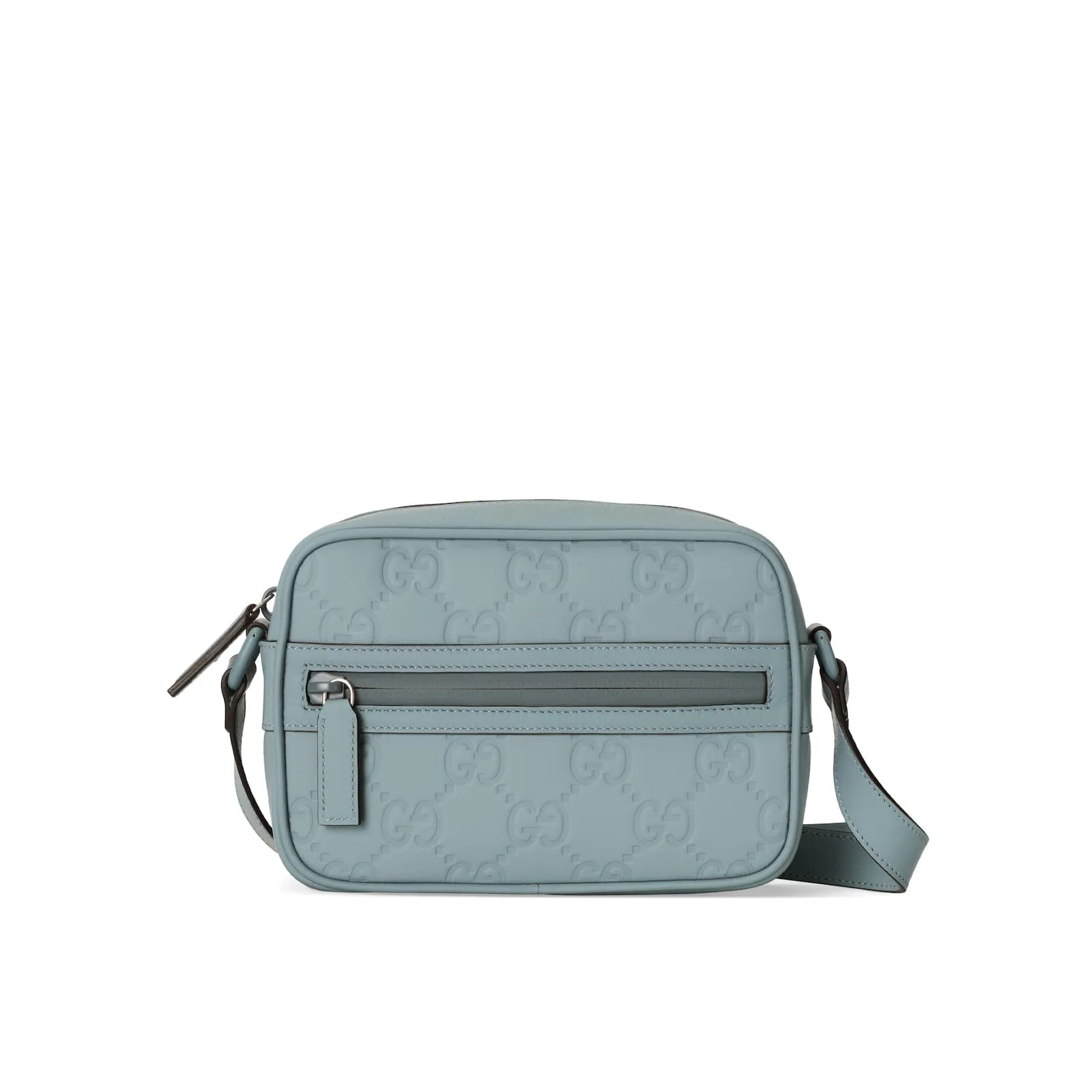 Replica Designer Bags Gucci Replica Bags GG rubber-effect mini shoulder bag light blue leather