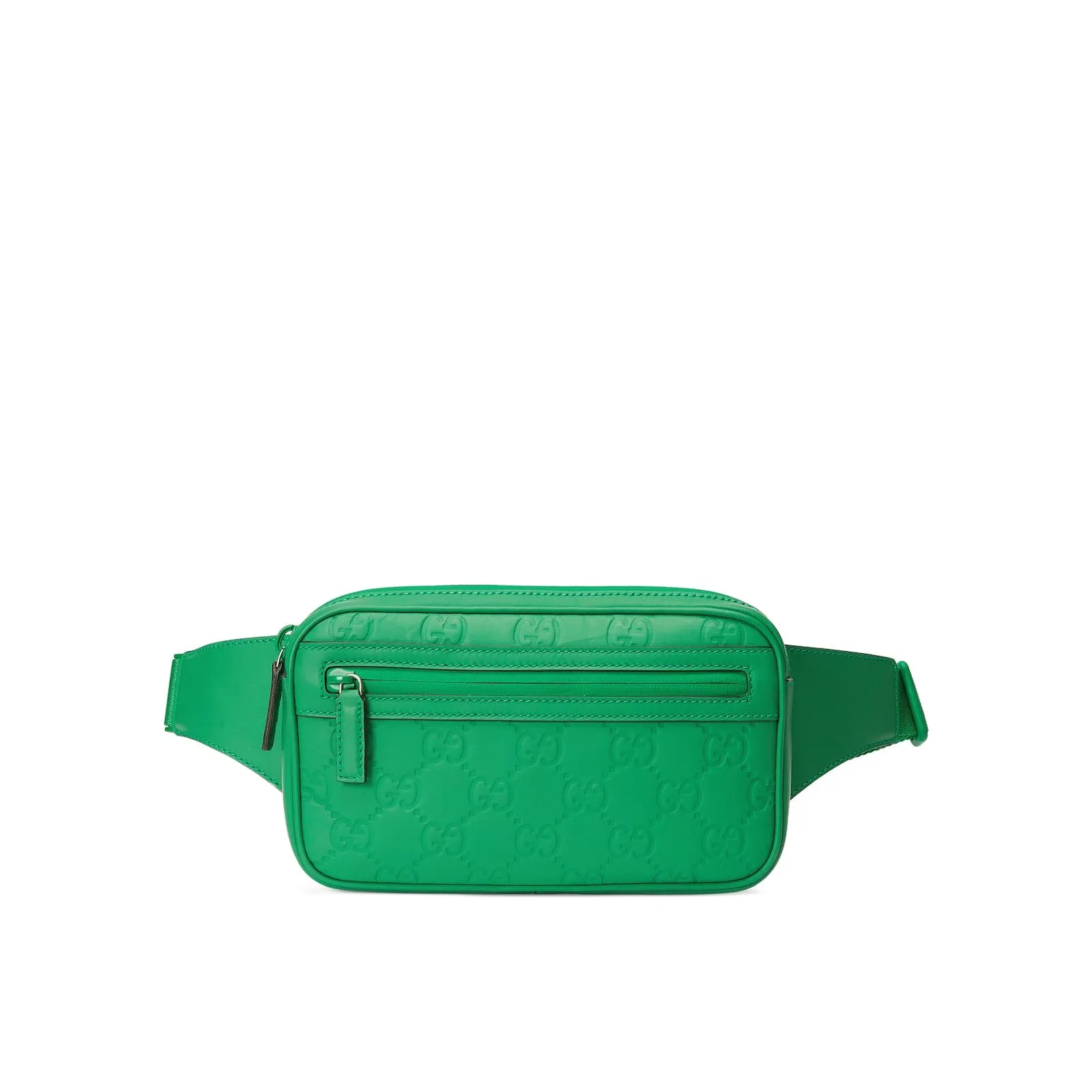 Replica Designer Bags Gucci Replica Bags GG rubber-effect belt bag green leather