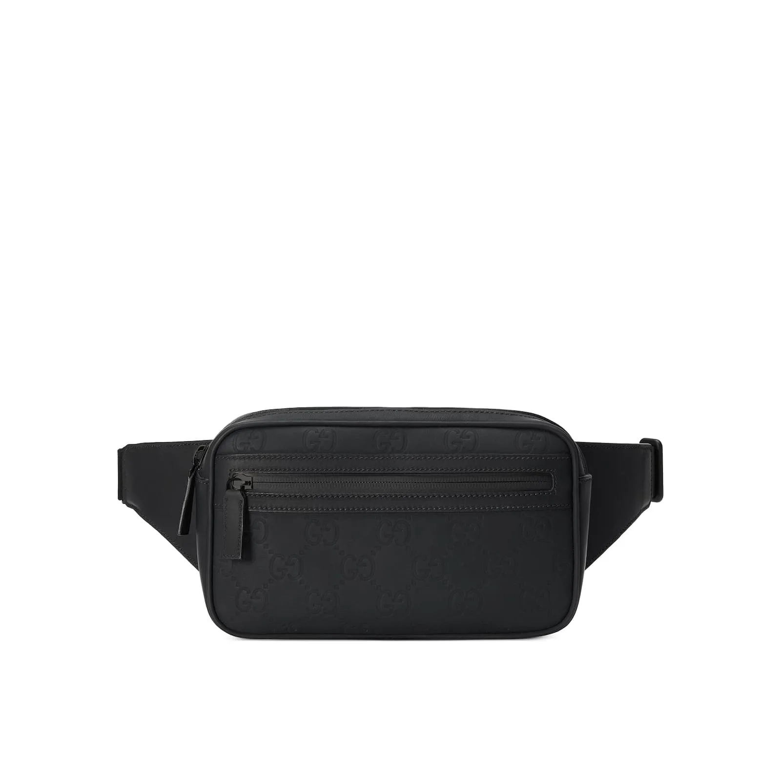 Replica Designer Bags Gucci Replica Bags GG rubber-effect belt bag black leather