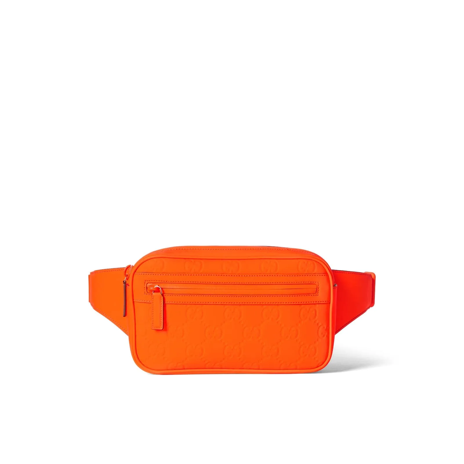Replica Designer Bags Gucci Replica Bags GG rubber-effect belt bag bright orange leather