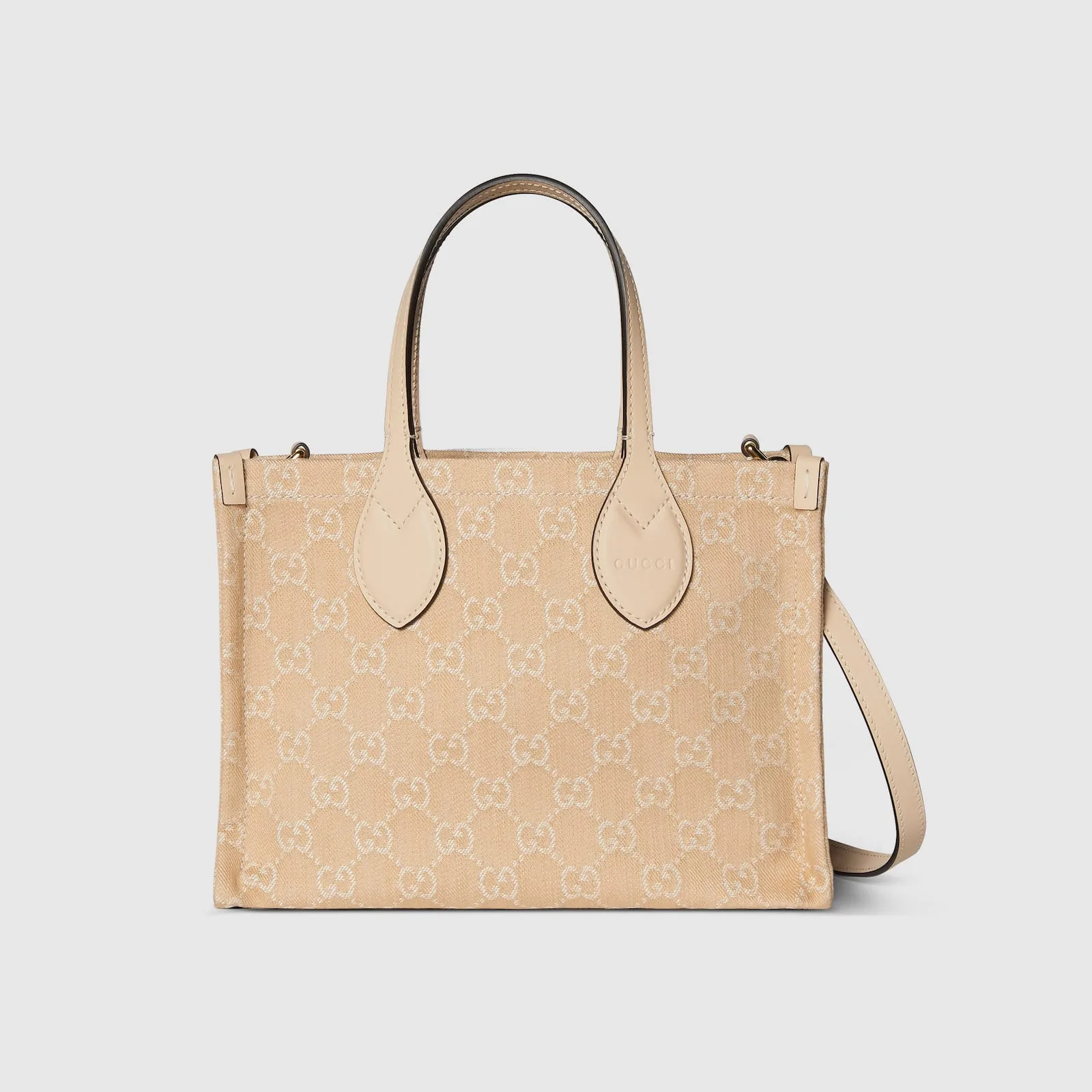 Replica Designer Bags Gucci replica Ophidia GG medium tote bag light beige denim