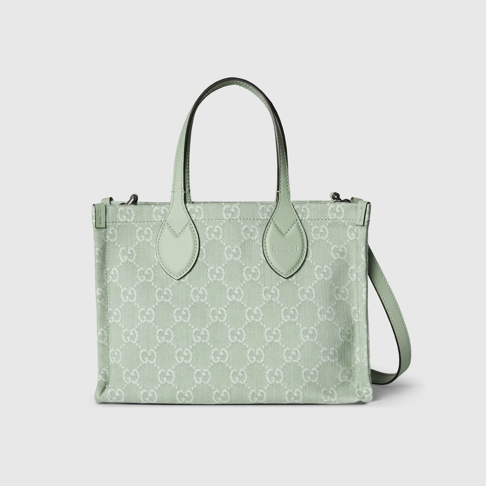 Replica Designer Bags Gucci replica Ophidia GG medium tote bag pale green denim