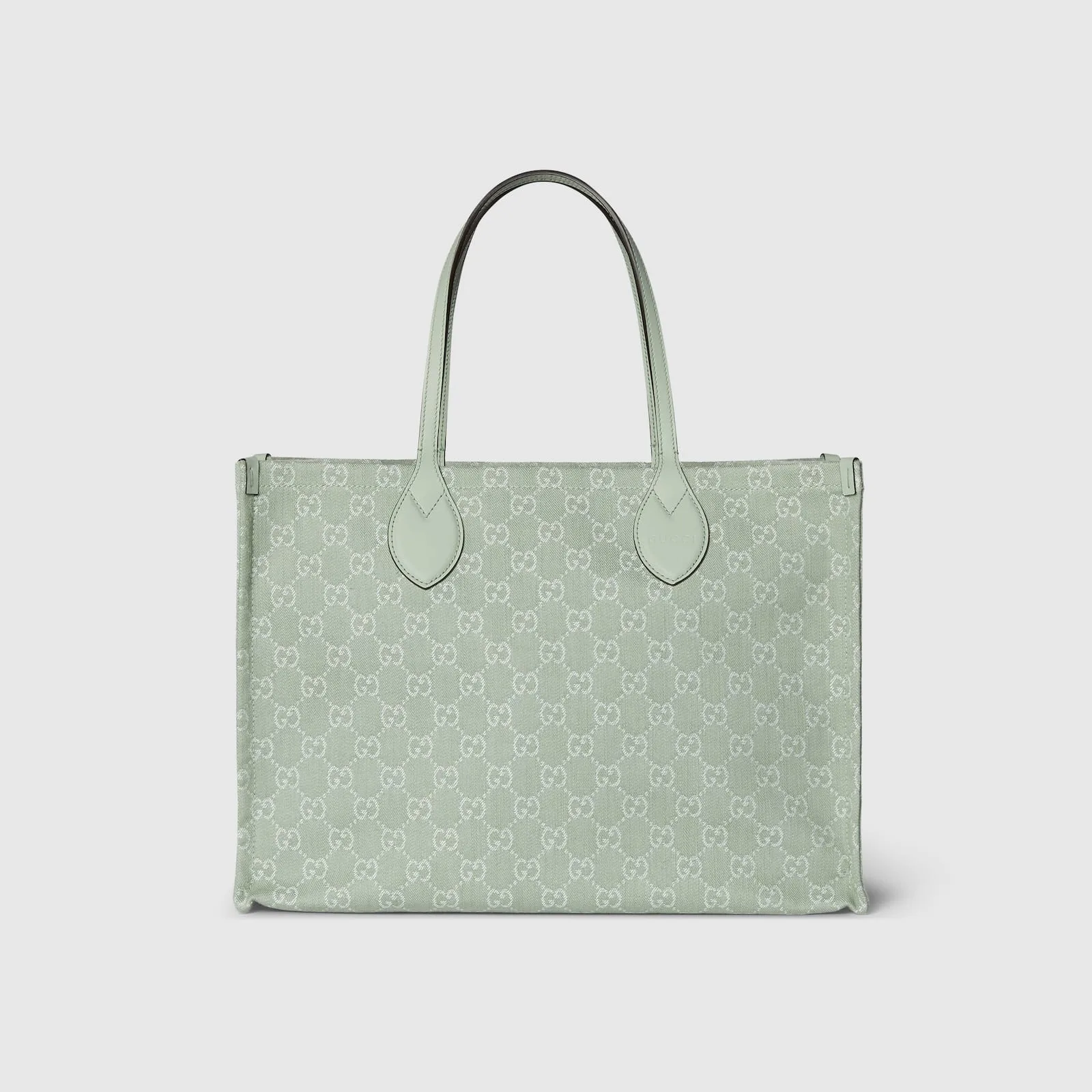 Replica Designer Bags Gucci replica Ophidia GG large tote bag pale green denim