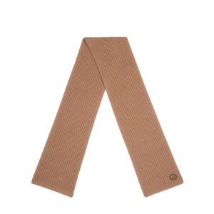 GUCCI Knit wool scarf with patch
