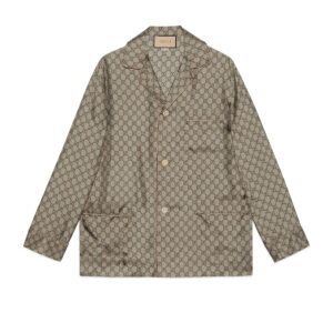GUCCI Replica Designer Clothes GG supreme print silk jacket