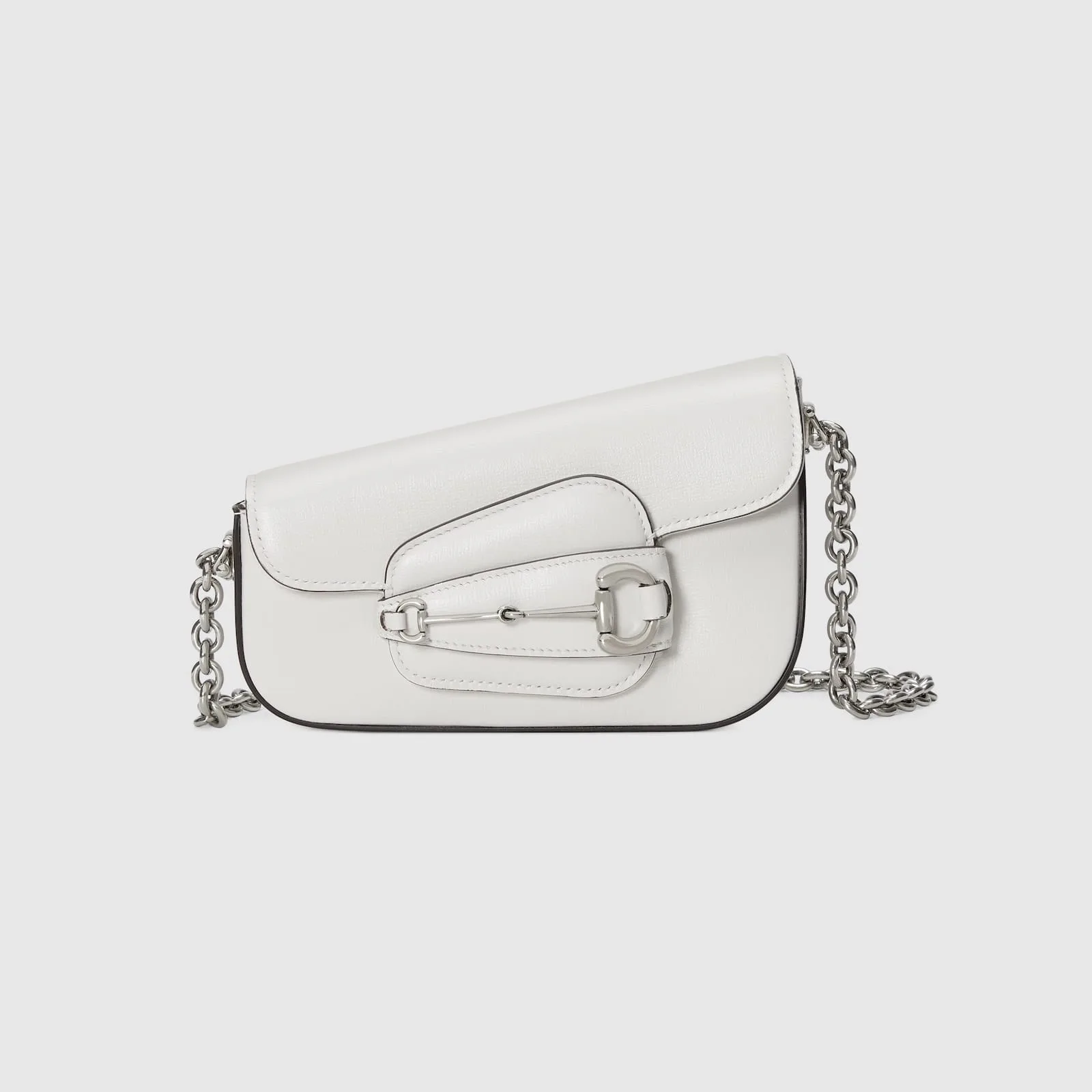 Replica Designer Bags Gucci replica Horsebit 1955 mini shoulder bag white leather