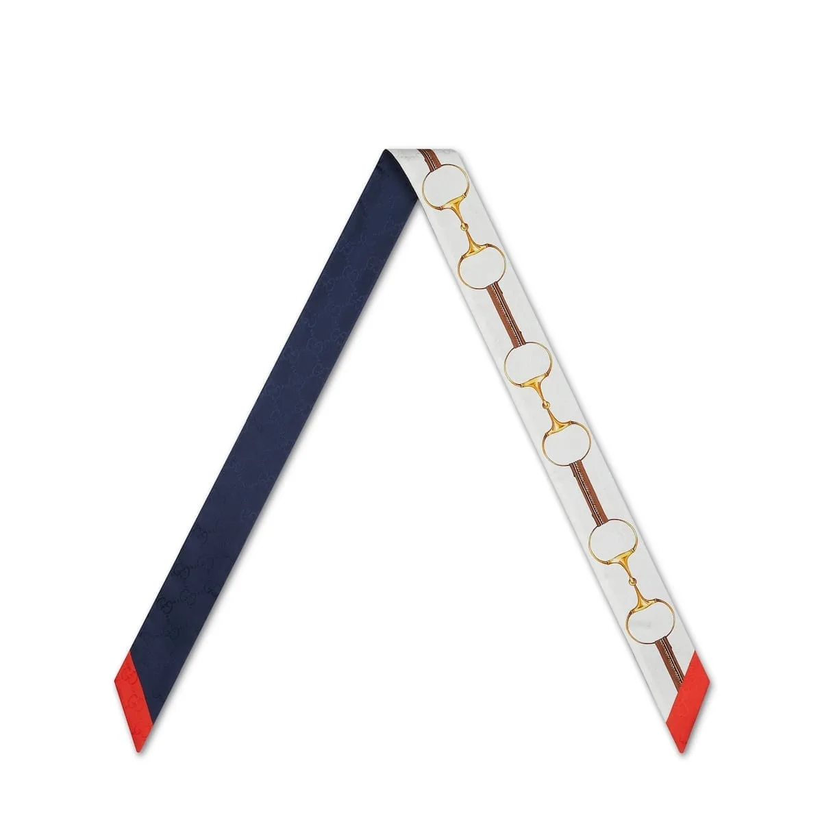 Gucci replicates Horsebit print silk neck bow