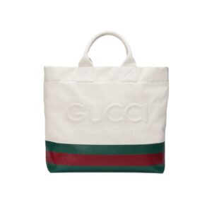 Replica Designer Bag GUCCI Canvas tote bag with embossed detail natural canvas with Web