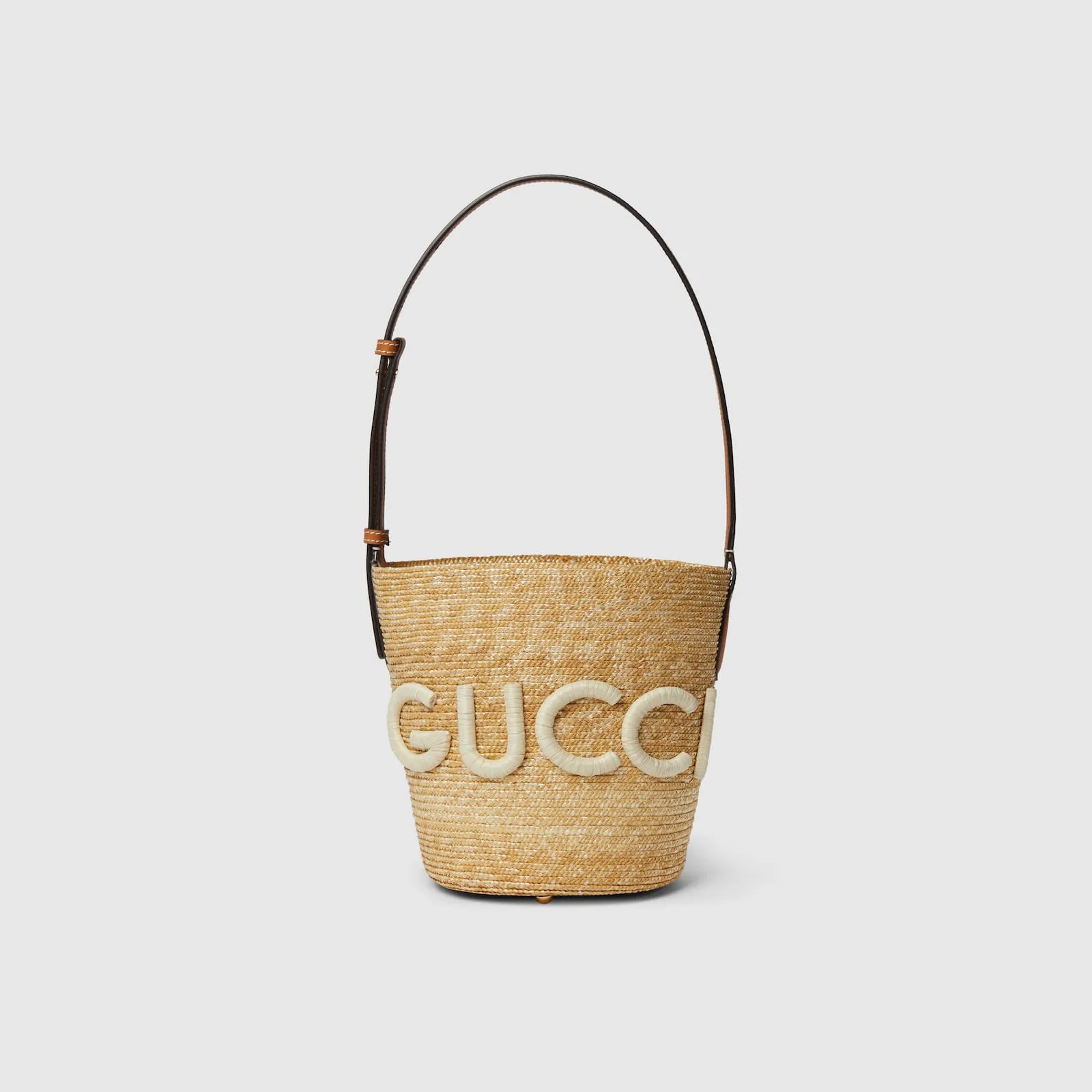 Replica Designer Bags Gucci replica Small straw shoulder bag with patch natural straw