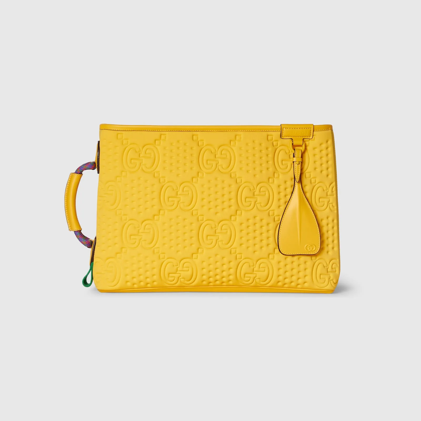 Replica Designer Bags Gucci replica Large GG scuba pouch yellow scuba