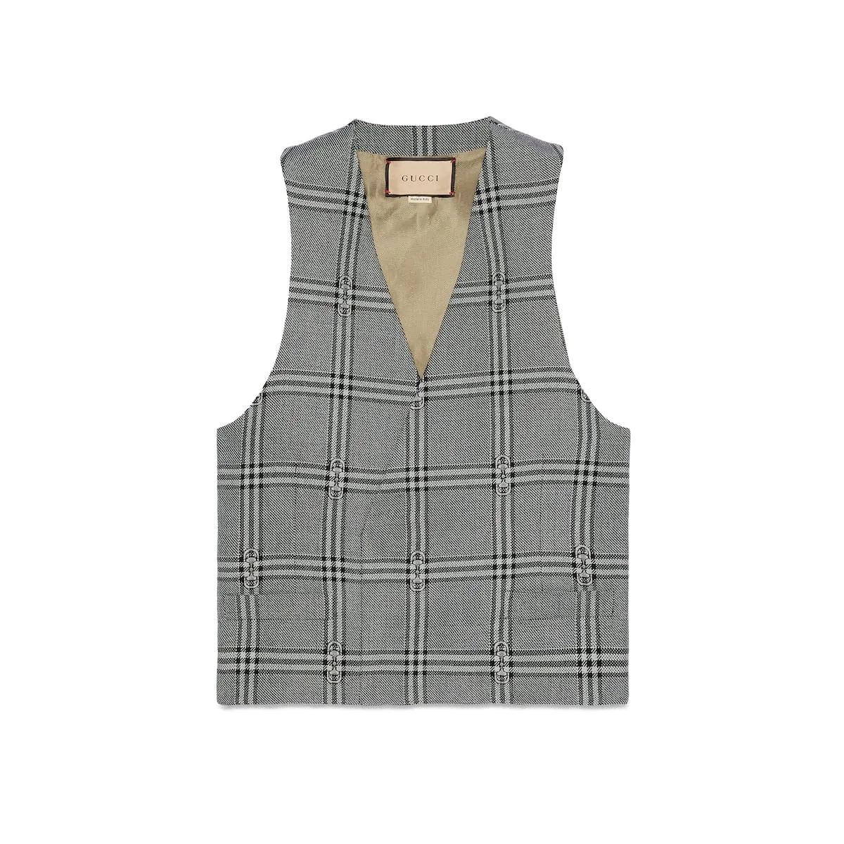 Gucci replica designer clothes Horsebit check wool gilet
