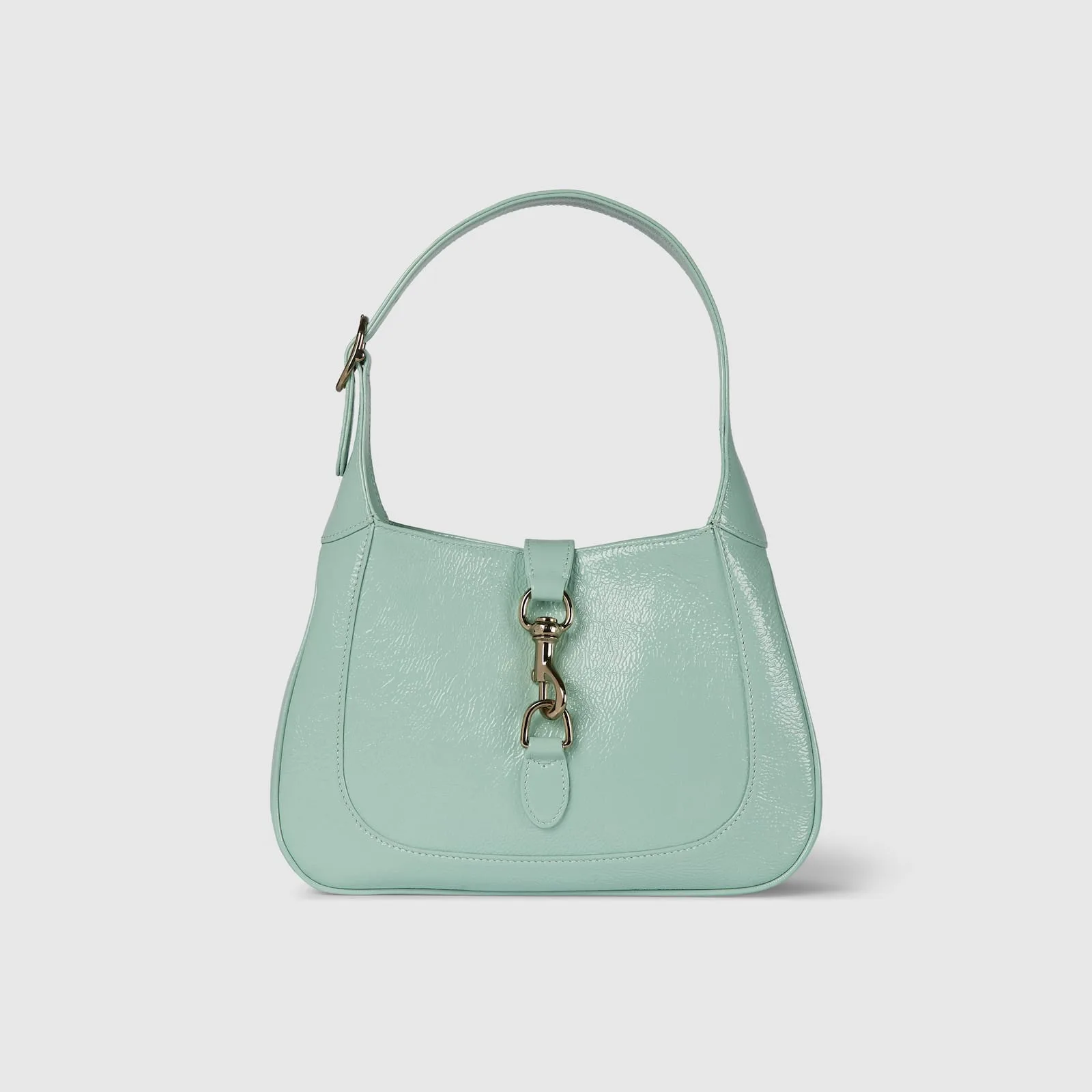 Replica Designer Bags Gucci replica Jackie small shoulder bag pastel green patent leather