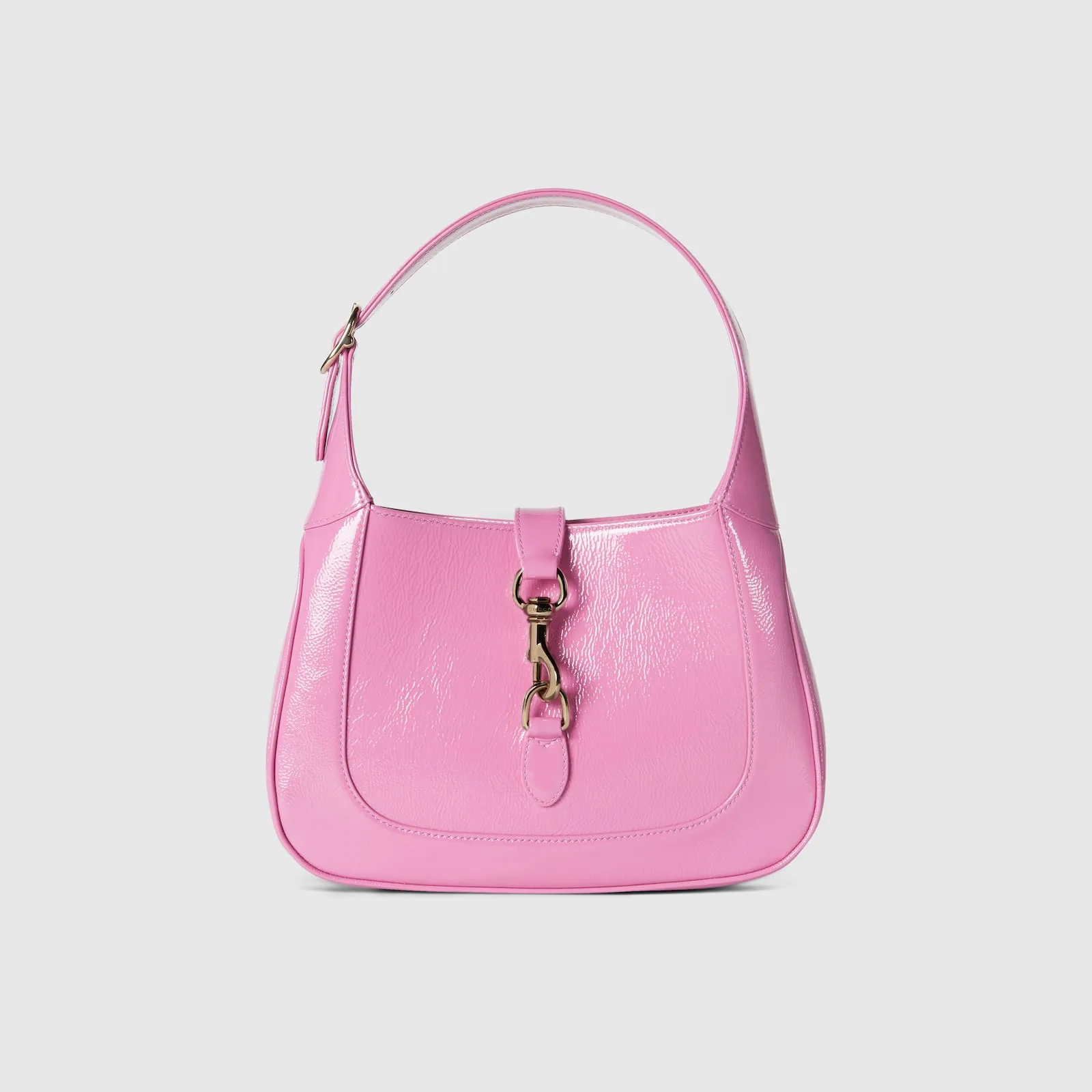 Replica Designer Bags Gucci replica Jackie small shoulder bag pink patent leather