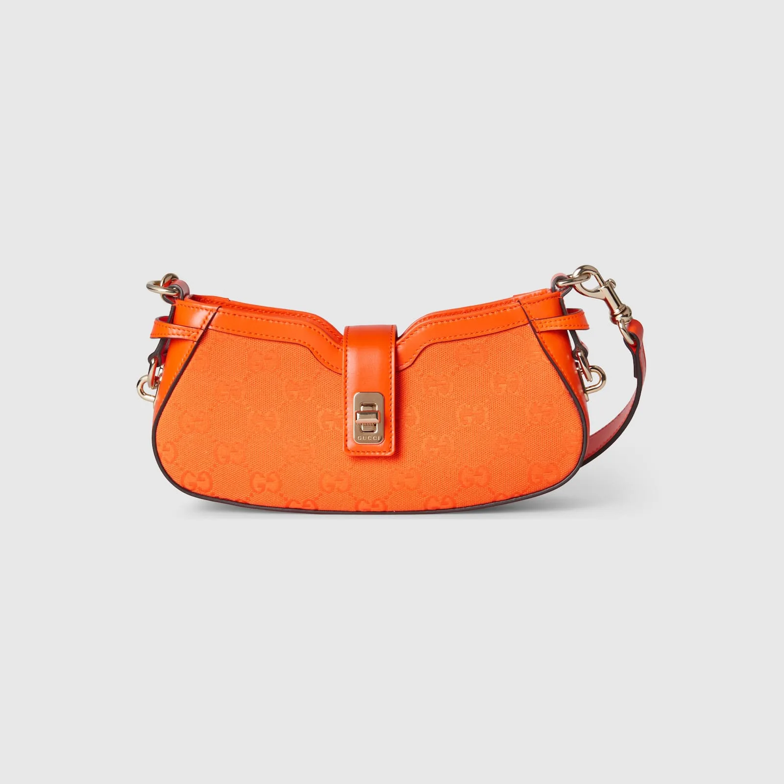 Replica Designer Bags Gucci replica Moon Side mini shoulder bag orange GG canvas