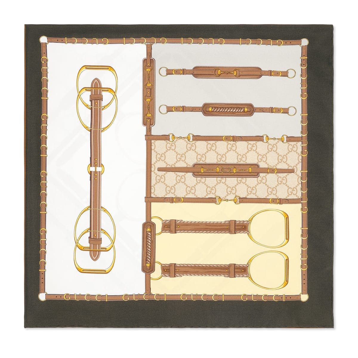 Gucci replicates heritage print silk scarf