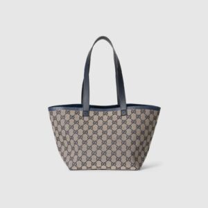 Replica Designer Bag GUCCI Original GG small tote bag beige and blue GG canvas