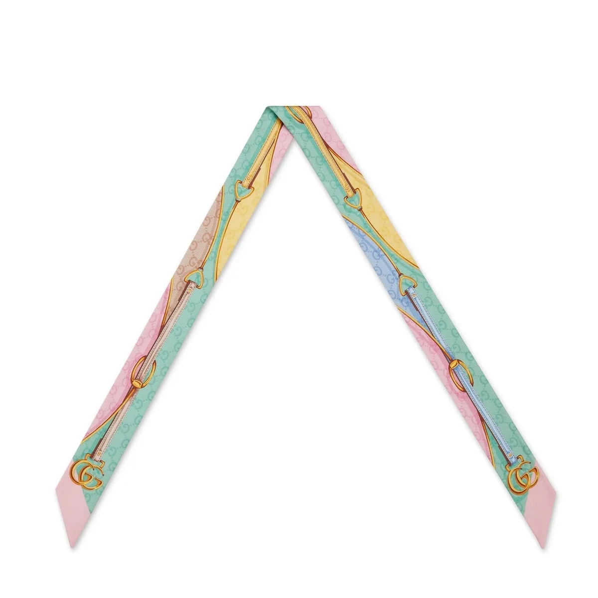 Gucci replicates GG print silk neck bow
