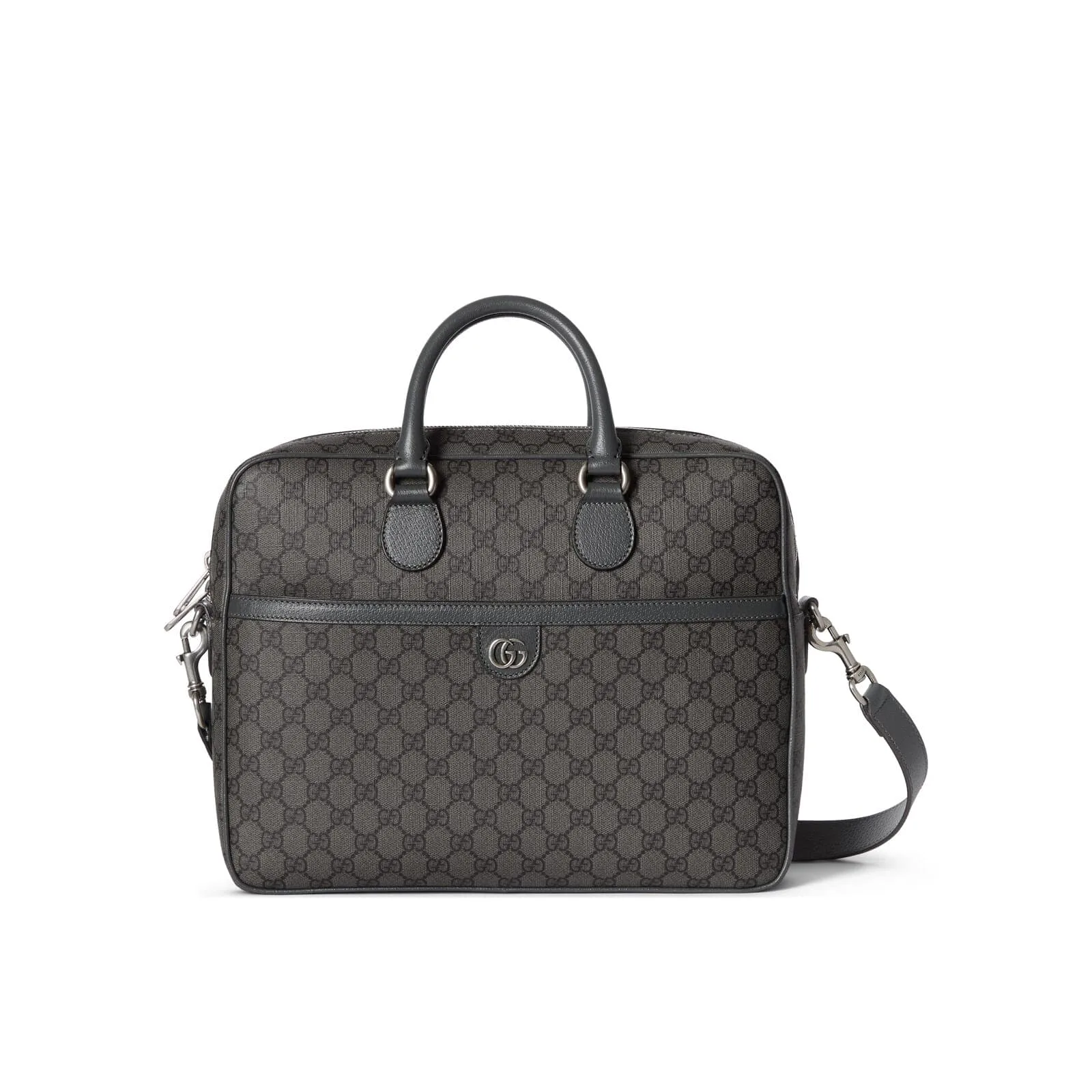 Replica Designer Bags Gucci Replica Bags Ophidia medium GG briefcase dark grey and black GG Supreme