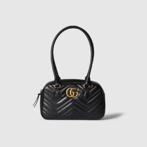 Replica Designer Bag GUCCI GG Marmont small top handle bag black leather