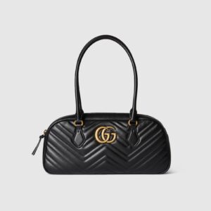 Replica Designer Bag GUCCI GG Marmont medium top handle bag black leather